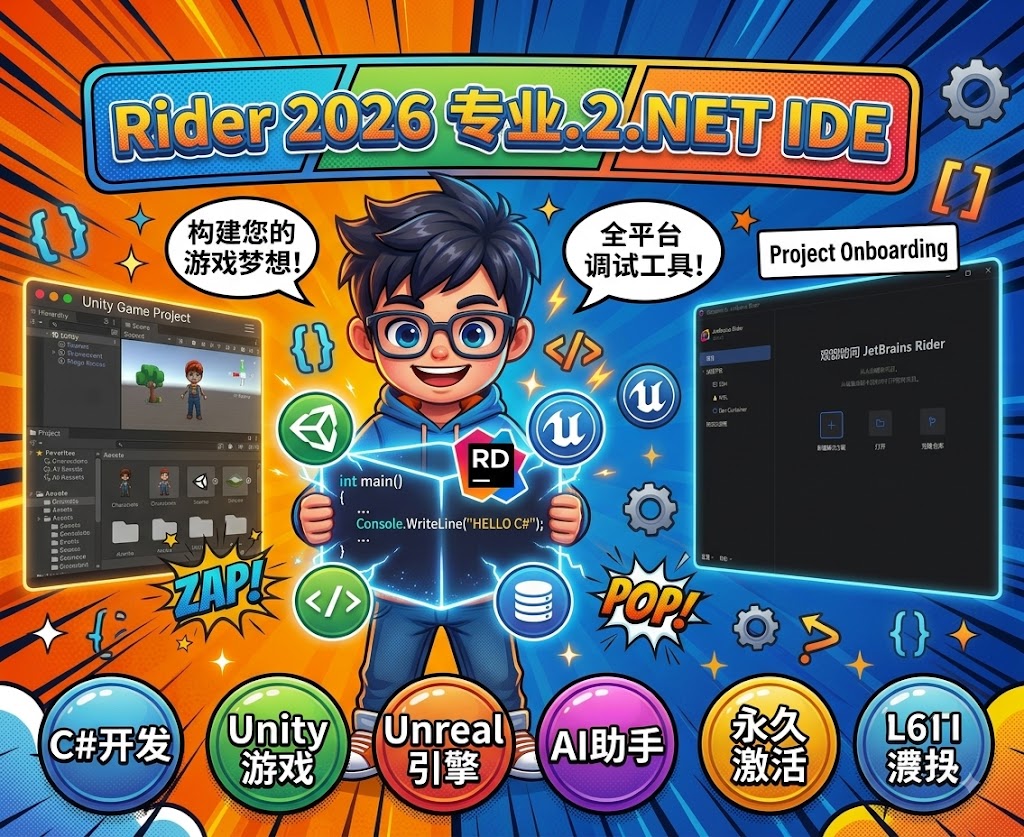 JetBrains Rider v2026.2.0 高级版 - .NET 开发者的神兵利器 AI助手+永久激活