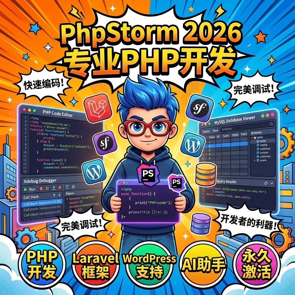 JetBrains PhpStorm 2026.2.0 高级版 - PHP 开发者的神兵利器 AI助手+永久激活