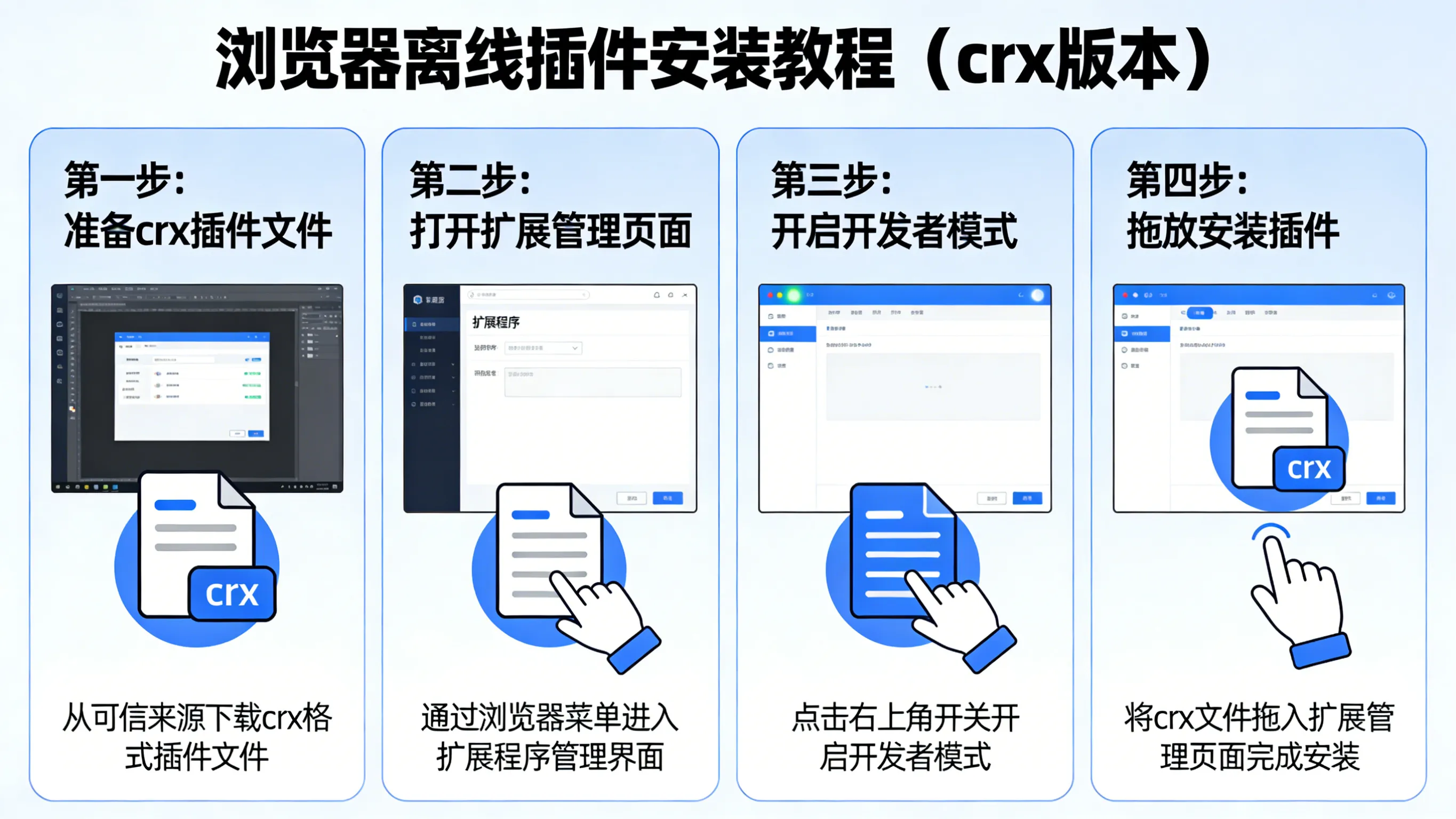 浏览器离线插件安装教程，crx和zip版本安装方法